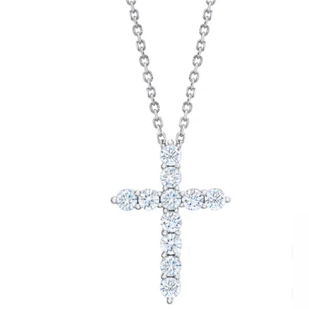 Elegant Silver Cross Pendant Necklace